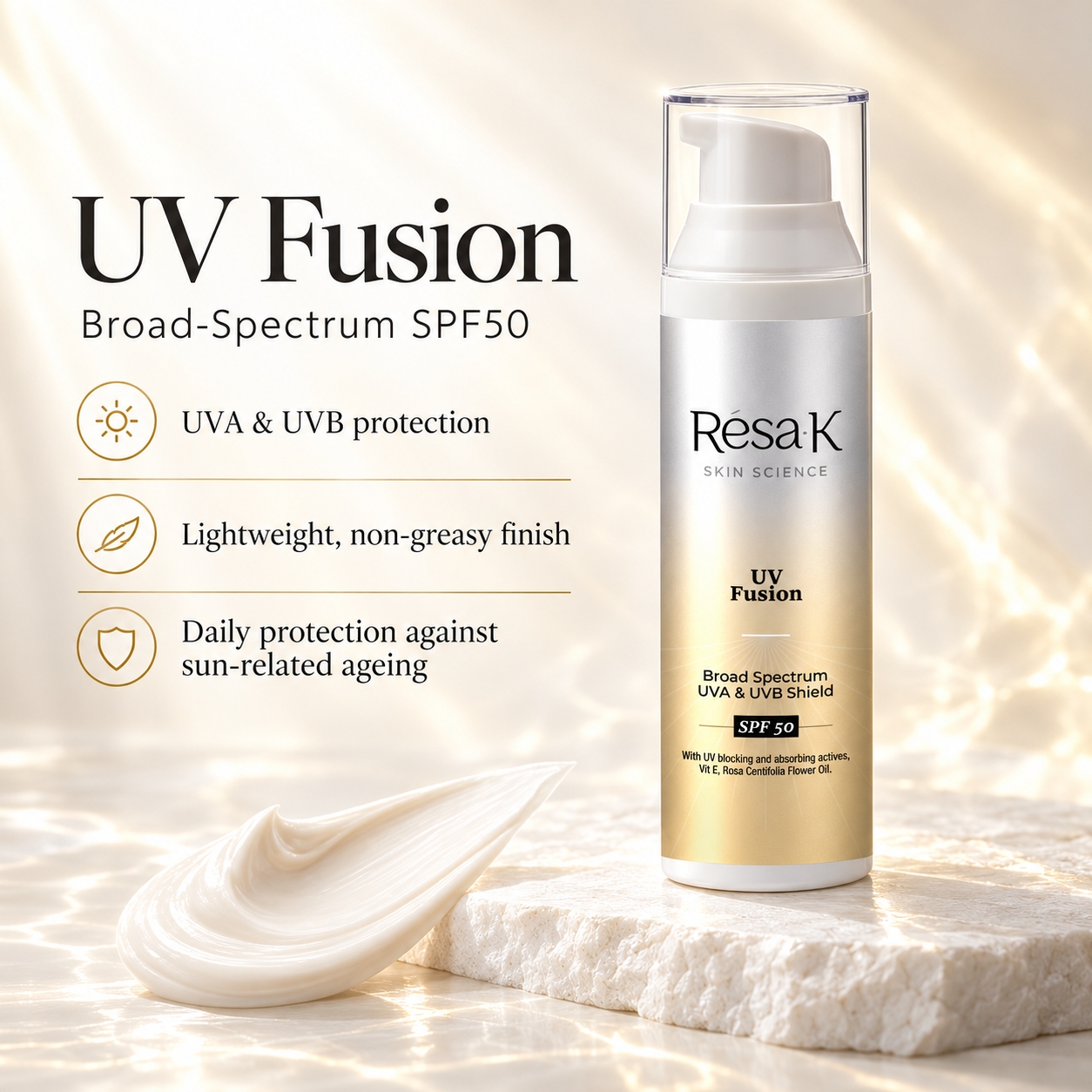 resa k uv fusion spf50 benefits